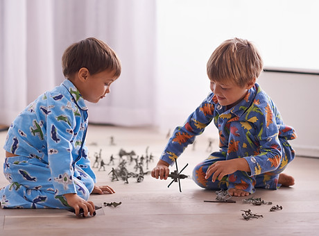 Los niños con los juguetes