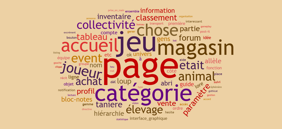 En analysant les résultats de mes recherches, j'ai pu mettre en lumière les problèmes rencontrés par les joueurs de Tales of Sanctuary et proposer des pistes améliorations :
- Le tutoriel a été jugé peu utile par les testeurs. Selon eux, la navigation est intuitive et le jeu reprend les codes des autres sites d'élevages, il n'y a donc pas besoin d'un tutoriel pour la prise en main. D'après mon étude des profils, les joueurs préférant pour la plupart découvrir le jeu par eux-mêmes, j'ai proposé de redéfinir le tutoriel sous une nouvelle forme déjà exploitée dans le jeu : le concept de niveau d'éleveur permettant de réaliser une série d'actions au sein du jeu en échange de récompenses.
- Les explications dans l'encyclopédie du jeu sont parfois trop complexes pour certains profils. Le jeu pouvant être assez difficile pour les débutants, j'ai proposé d'ajouter une page de guides/FAQ permettant de répondre simplement aux questionnements des nouveaux joueurs via des astuces et conseils. L'encyclopédie pourrait également être proposée au choix dans une version simplifiée similaire au FALC.
- Certaines pages sont méconnues ou trop peu mises en avant comme l'aspect communautaire et les pages d'aides. Pour pallier à cela, et via les résultats de mon tri de cartes, j'ai pu proposer une nouvelle navigation plus adaptées aux besoins des joueurs.