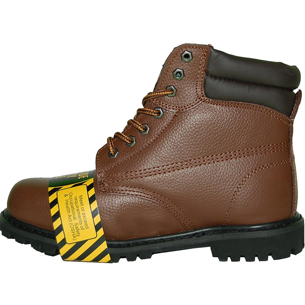 Thumbnail: KRAZY LP Men's Steel Toe Superb Stitching Genuine Leather Brown Workboot