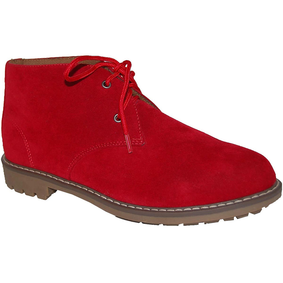 Suntum Men's Red Casual Lace-up Suede Chukka Boot