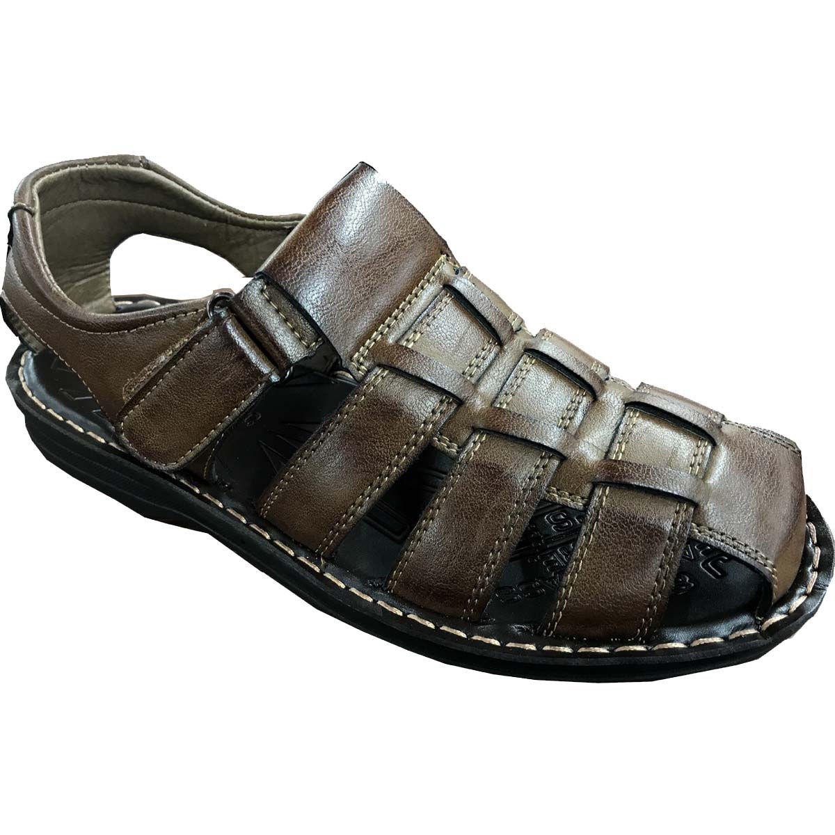 Slimex17 KRAZY Shoe Artists Relaxing Men's Slip-on Velcro Strap Coffee Sandal