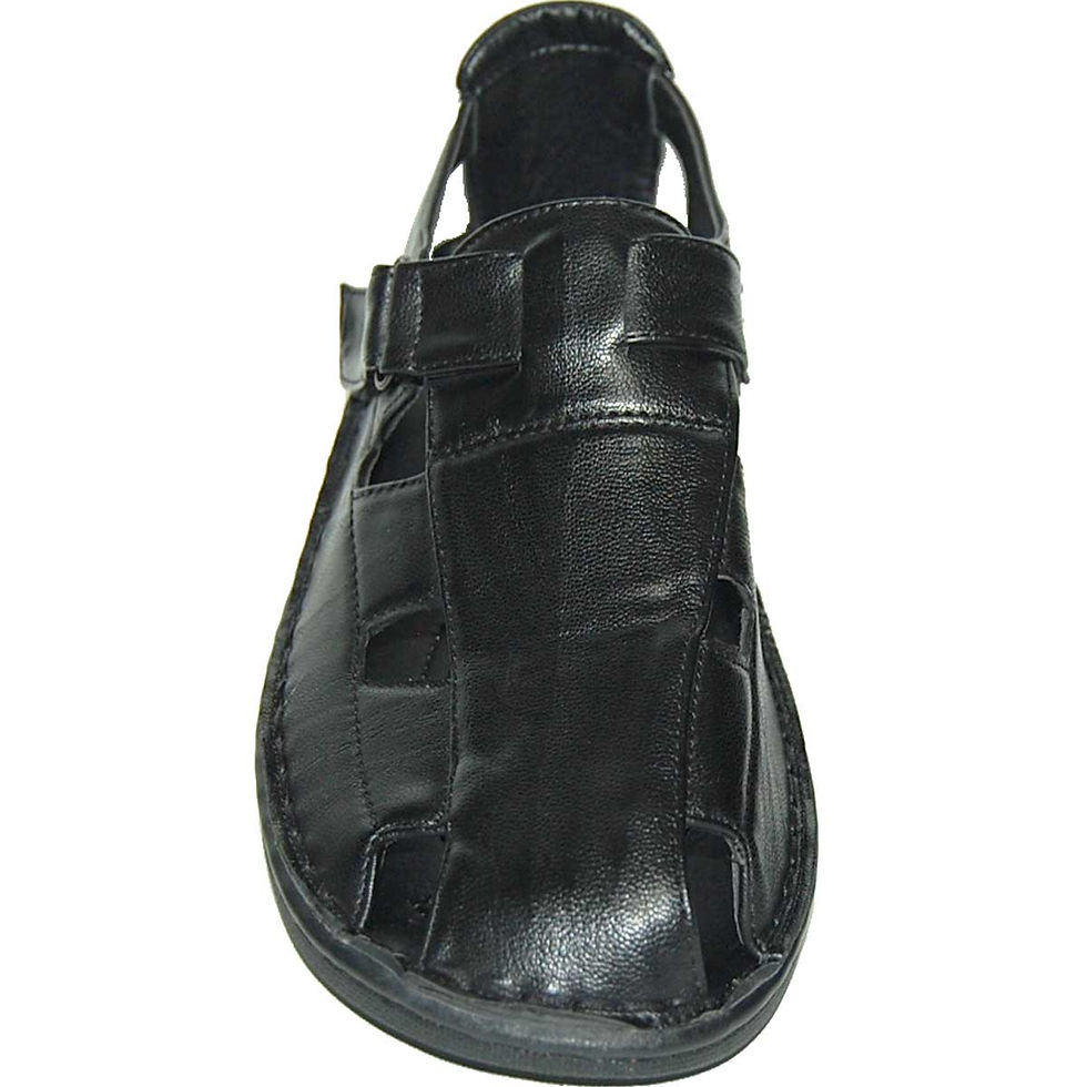 Thumbnail: Phillip KRAZY Shoes Relaxing Men's Slip-on Velcro Black Sandals