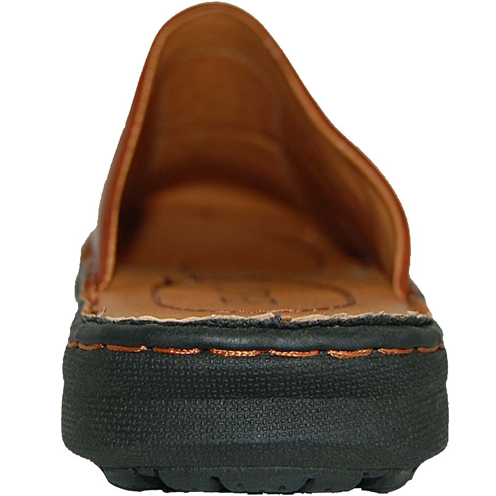 Thumbnail: KRAZY Shoes Breezy Men's Slip-on Open Back Cognac Sandal