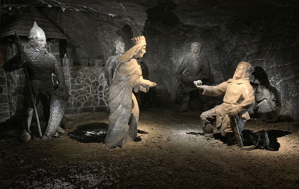 Wieliczka, Poland – Salt sculptures depicting legendary figures inside the UNESCO-listed W