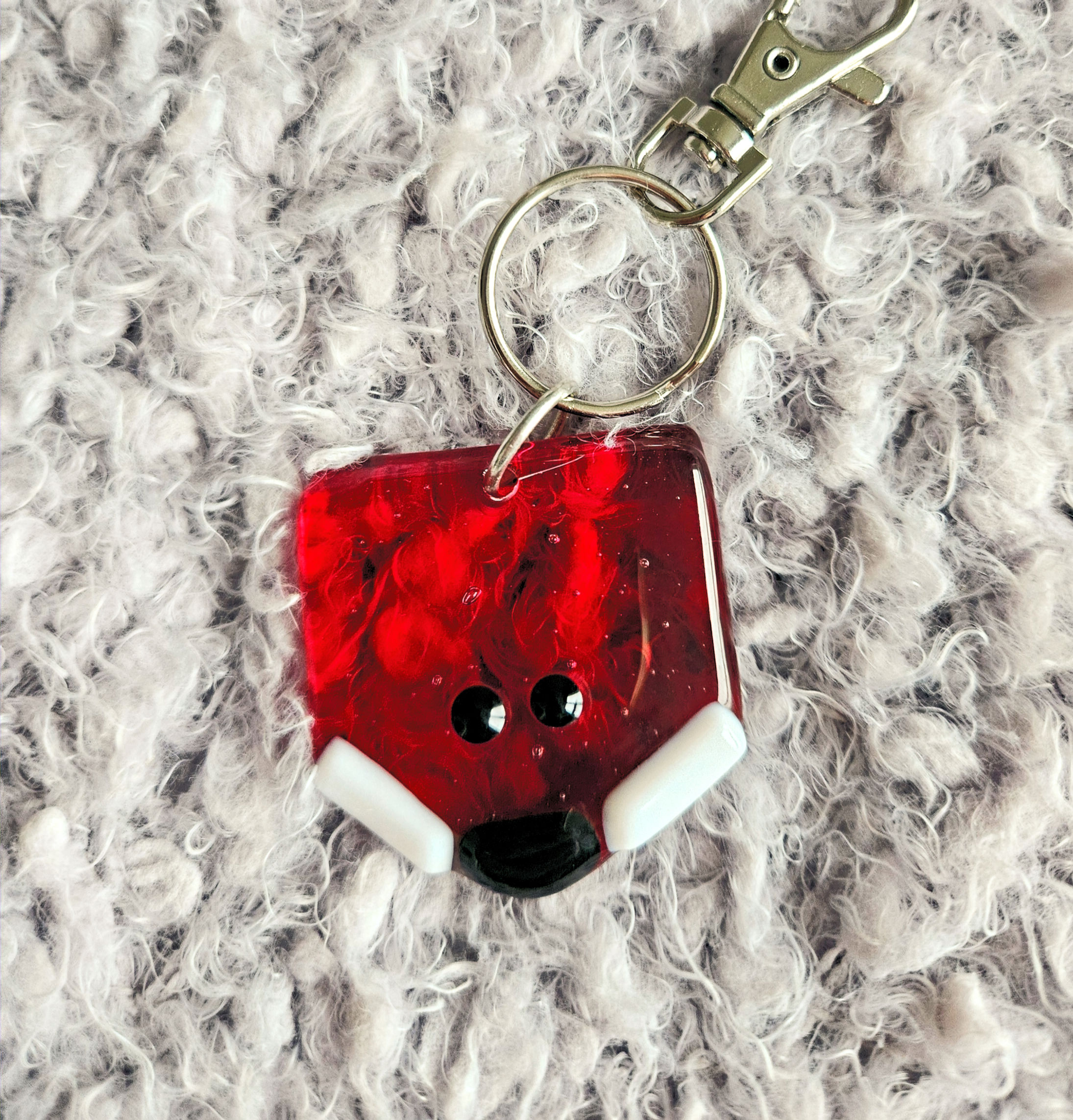 Fused Glass Fox Keyring