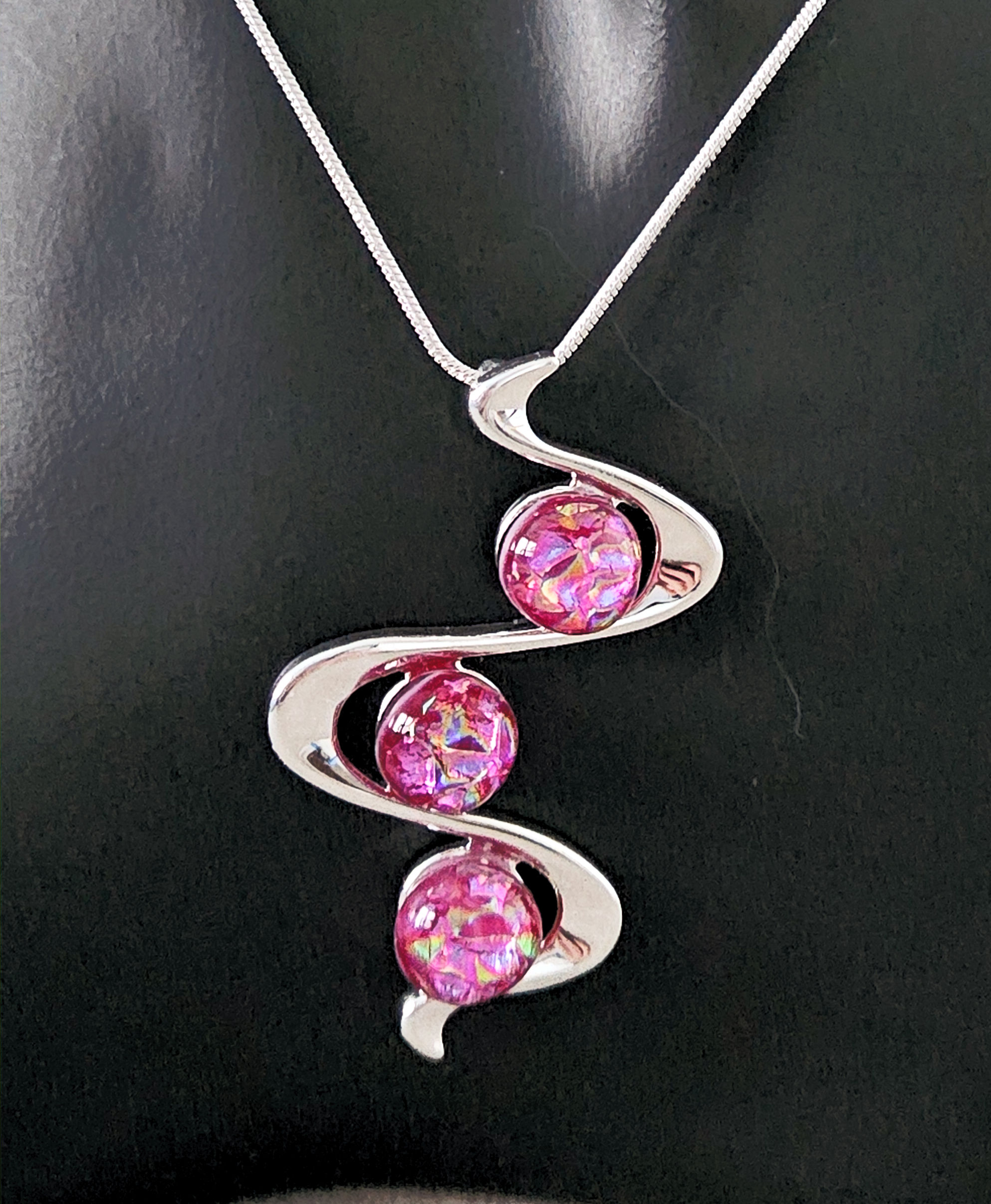 Fused Glass Snake Pendant