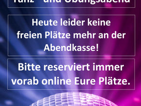 Tanz- und Übungsabend Ausgebucht
