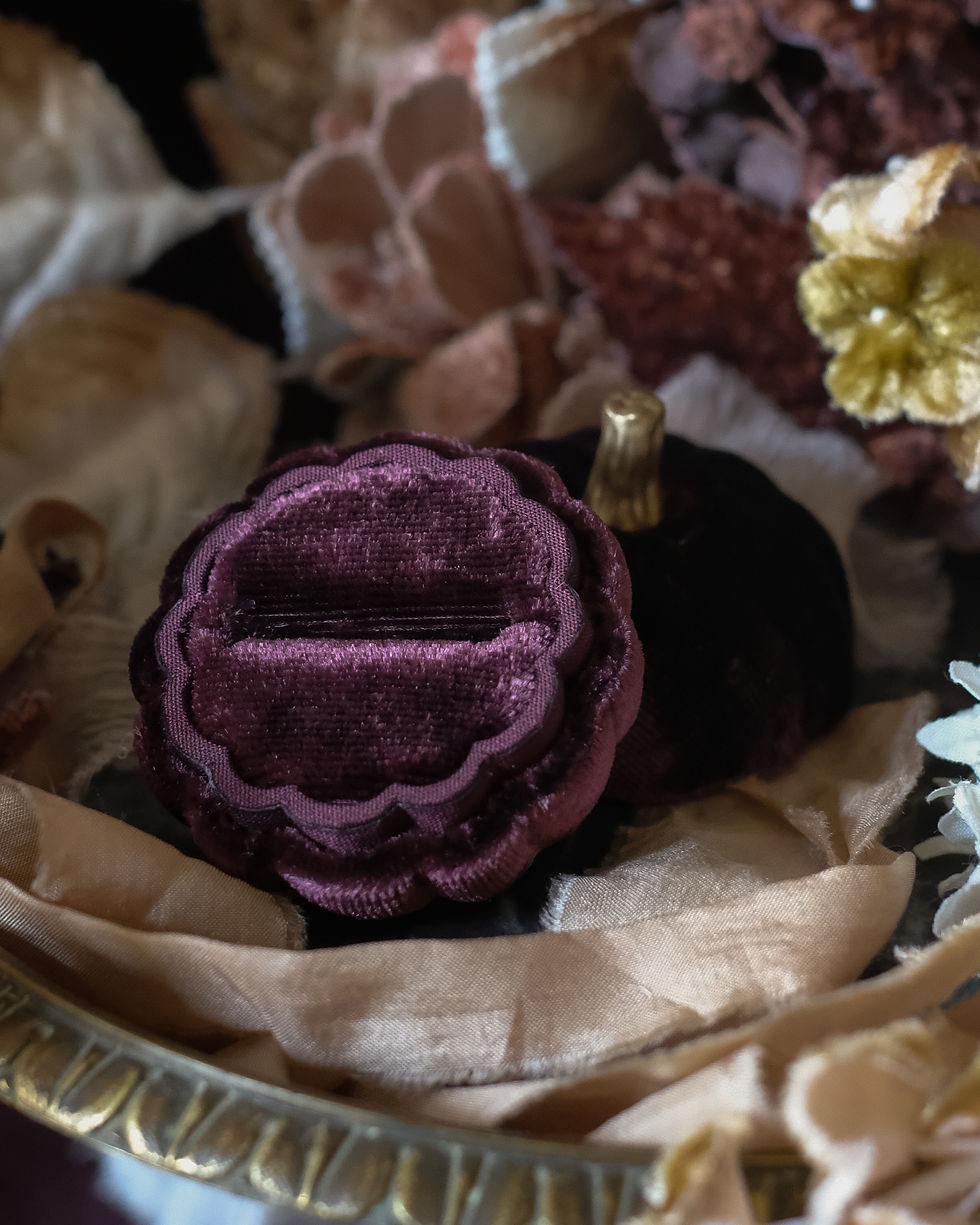 Thumbnail: Plum Velvet & Blackberry Silk | Finette | Pumpkin Ring Box