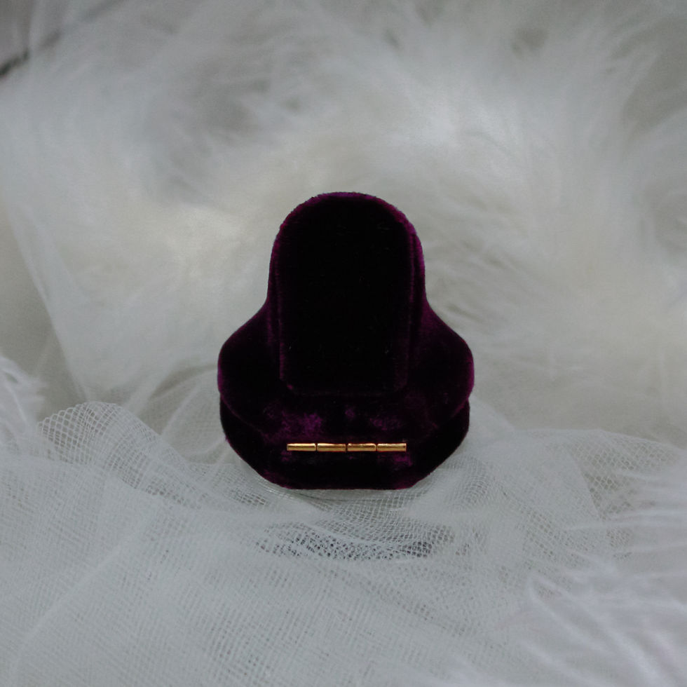 Thumbnail: Deep Purple Velvet with Lilac Silk | Horseshoe Ring Box