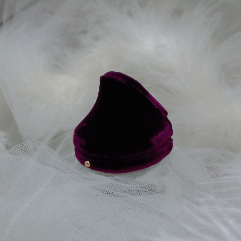 Thumbnail: Deep Purple Velvet with Lilac Silk | Horseshoe Ring Box
