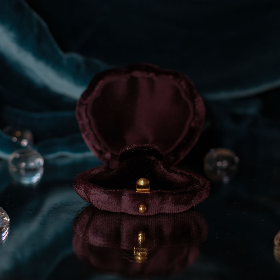 Thumbnail: Plum Velvet and Blackberry Silk | Ondine | Clamshell Ring Box