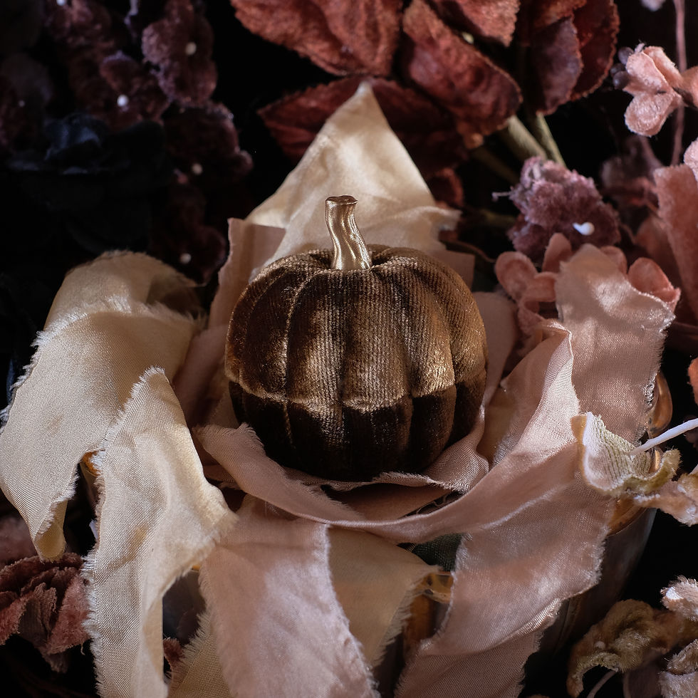 Thumbnail: Bronze Velvet & Blackened Bronze Silk | Finette | Pumpkin