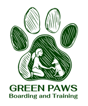The logo for Green Paws Boarding and Training