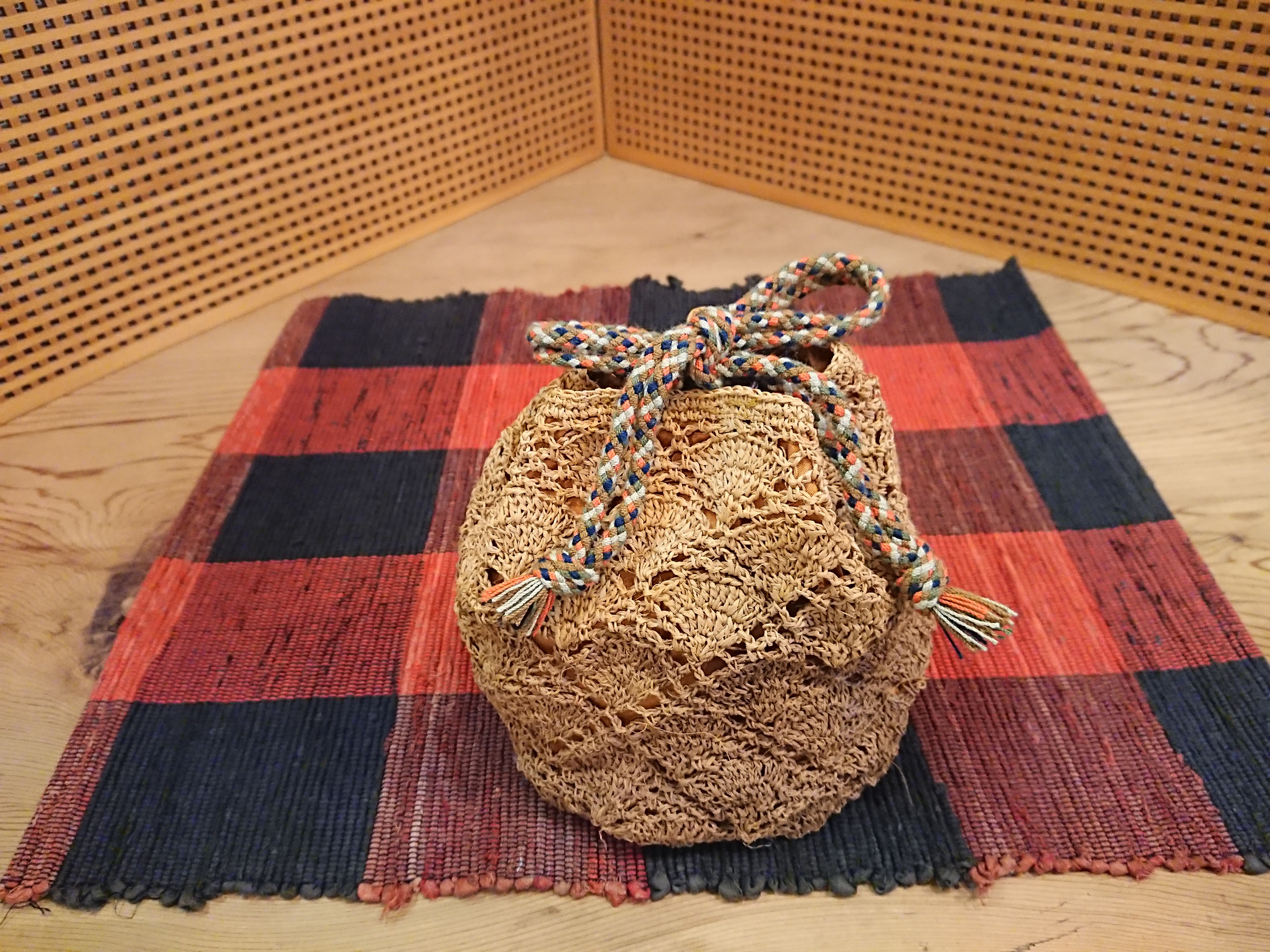 しな布 手編み巾着