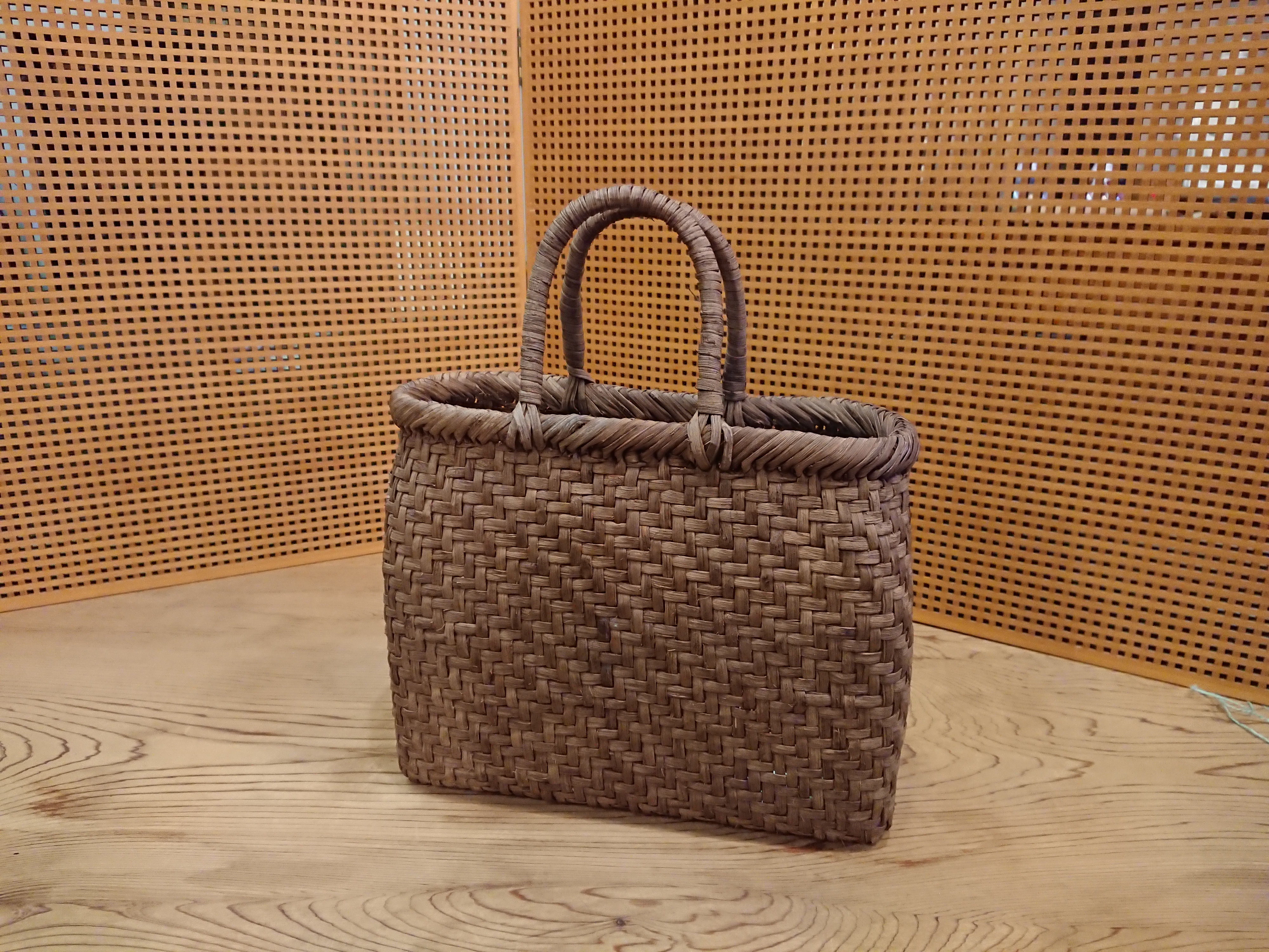 純国産 山葡萄網代編 手提げ小