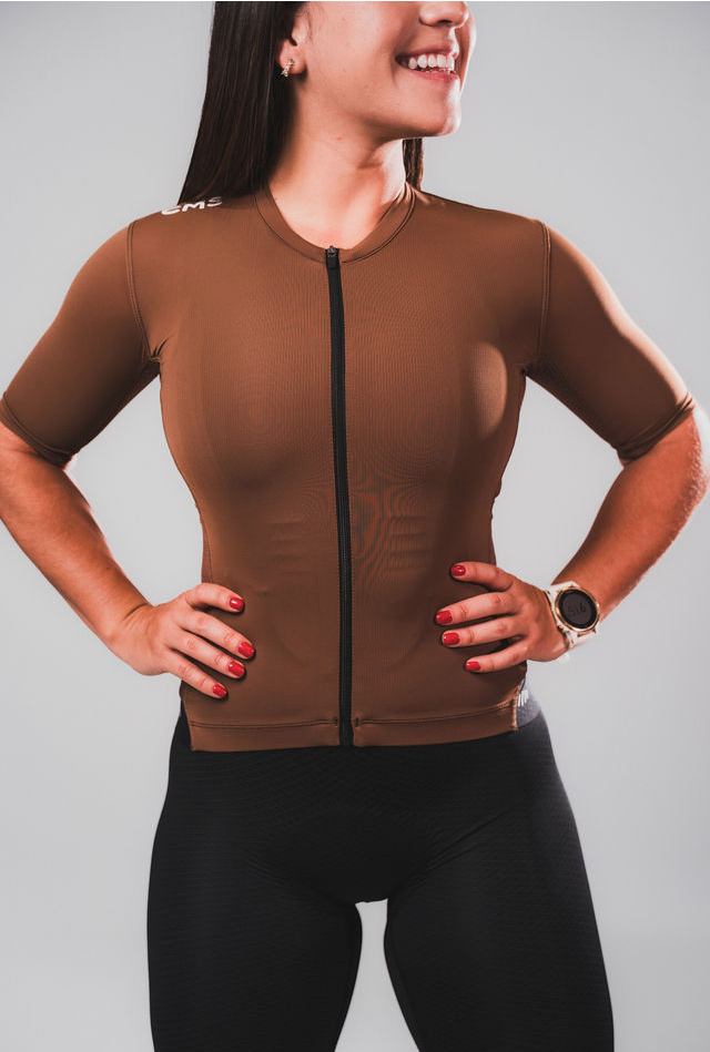 Miniatura: Jersey Pro Essential Café Manga Corta Mujer 12810