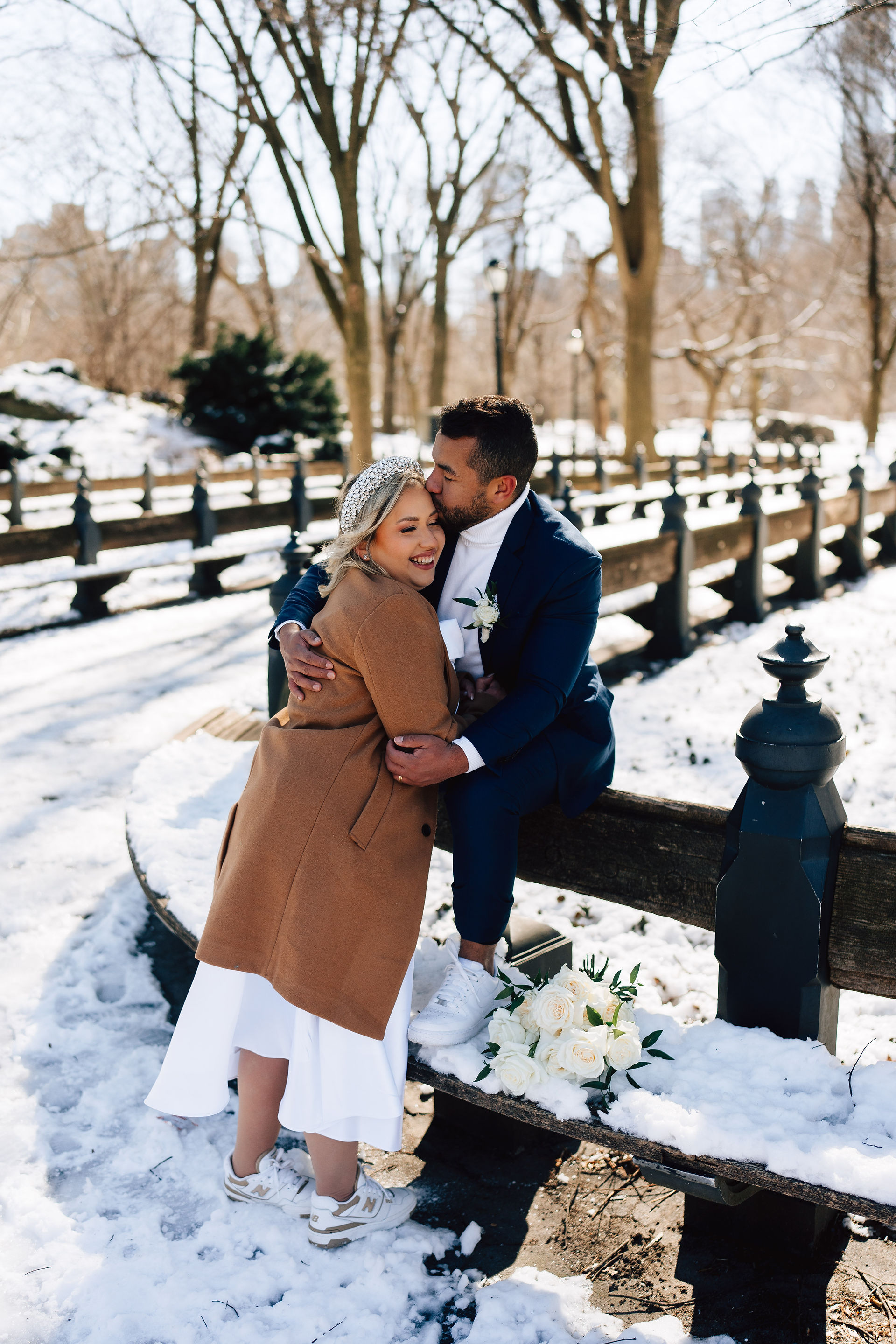 Casamento na neve no Central Park 
