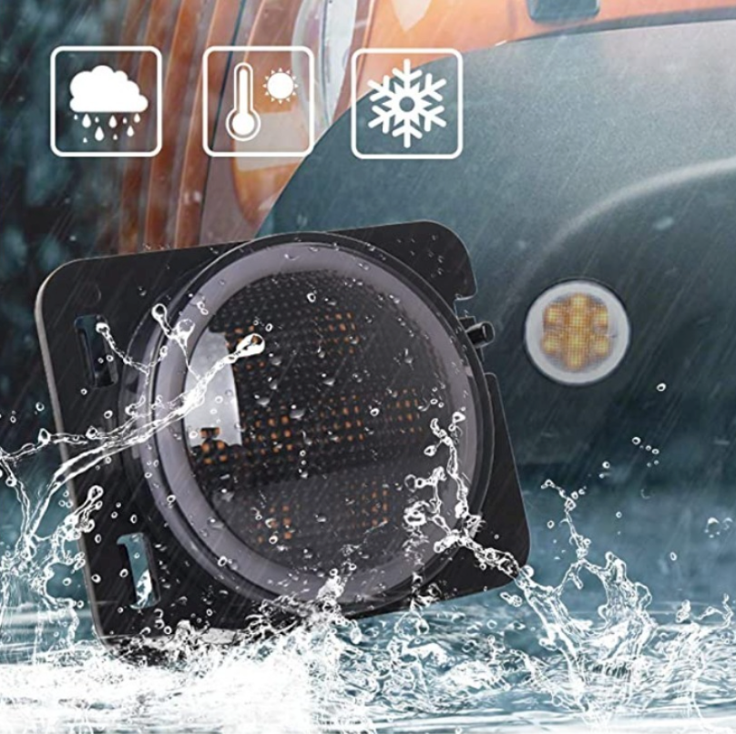 Miniatura: Par Cuartos Salpicadero Led Para Jeep Jk Ambar, halo Blanco