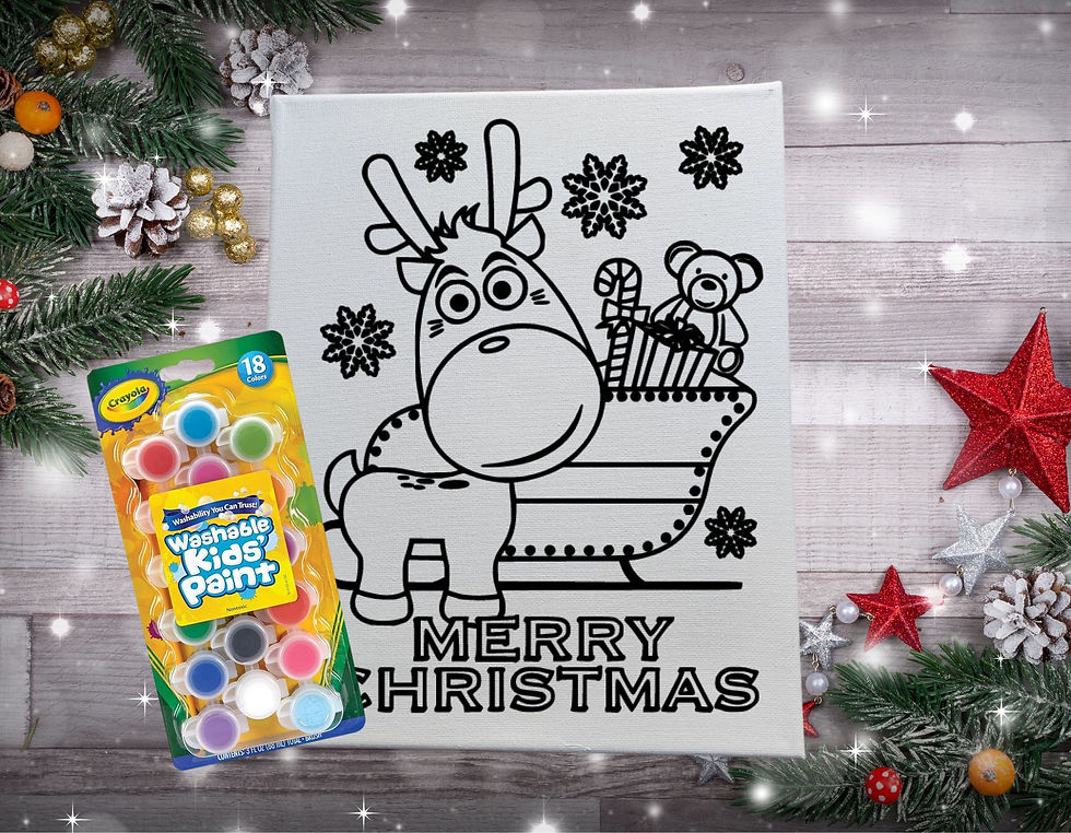 'Reindeer' Paint Your Own Christmas Canvas