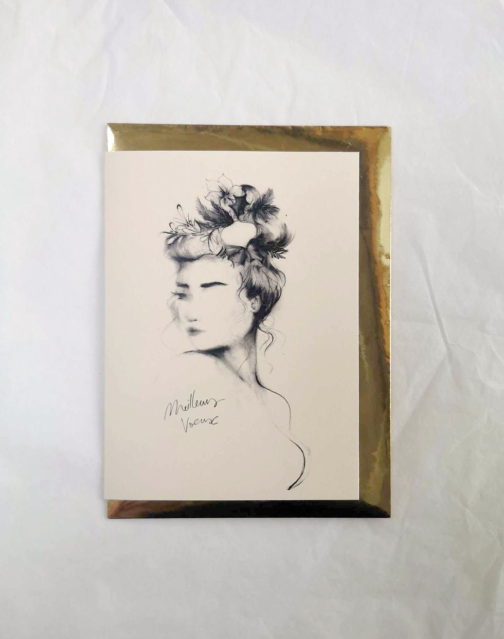 Carte de voeux "Christmas girl" Meilleurs voeux