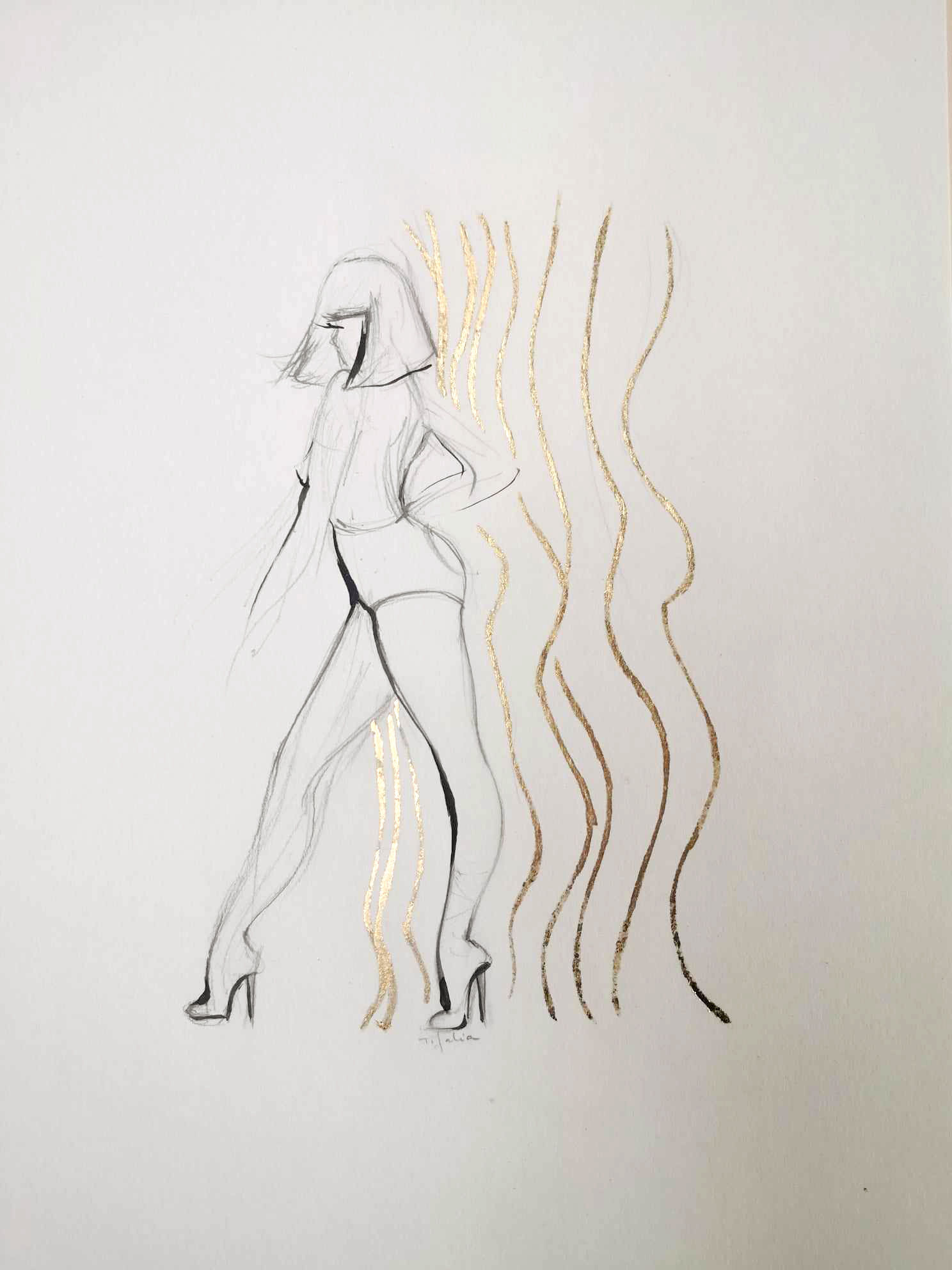 Dessin original "Crazy girl - The walk"