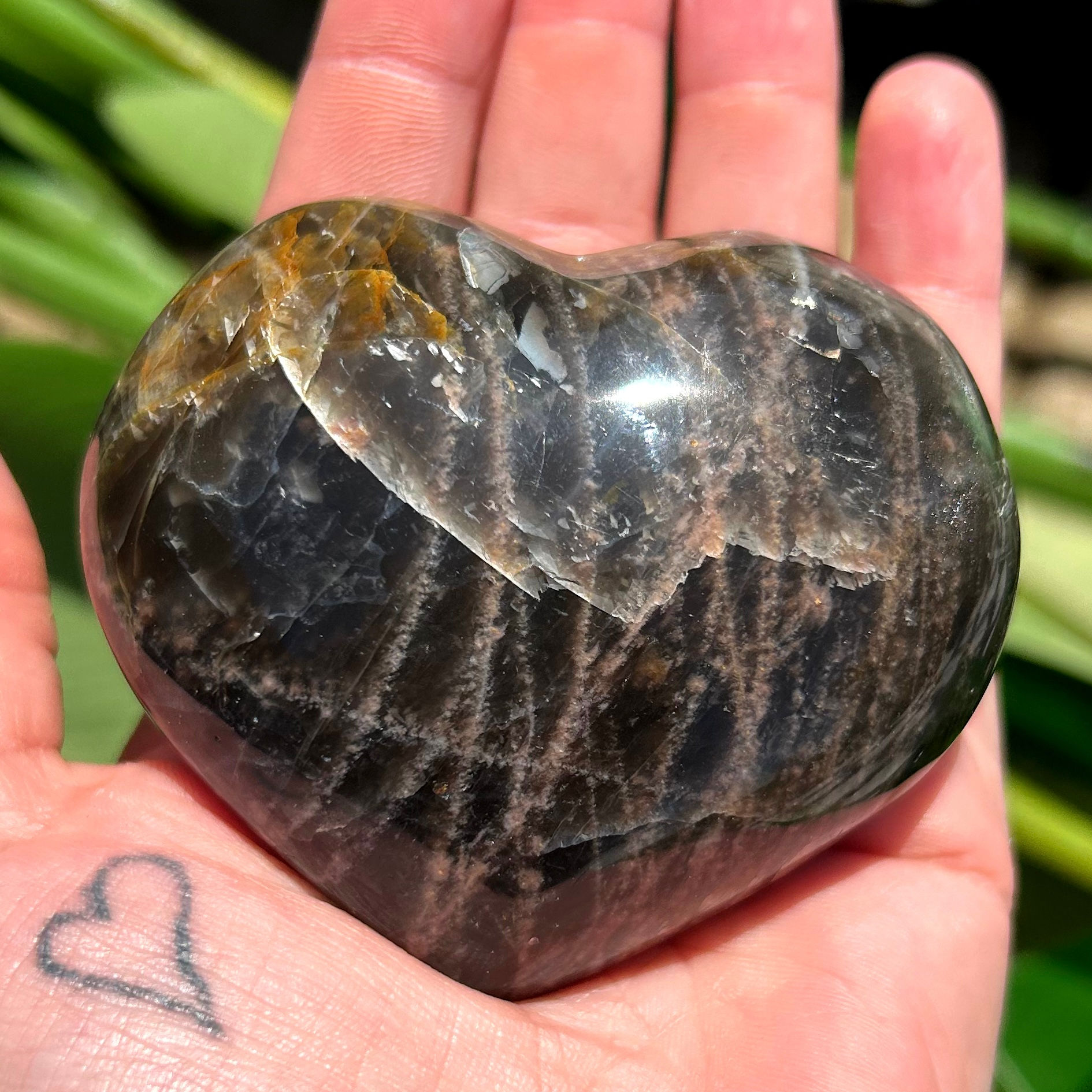 Big Black Moonstone Heart (HQ)