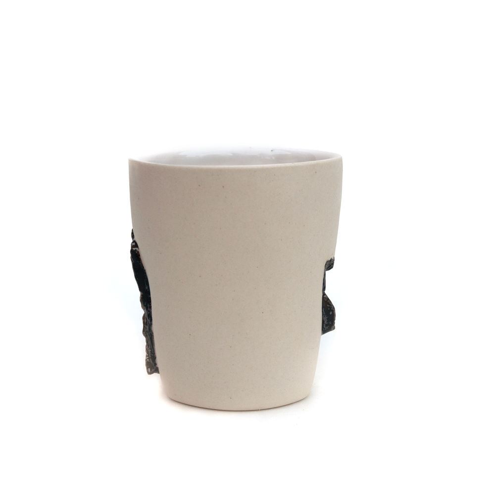 ceramic art slipcast cup glazed