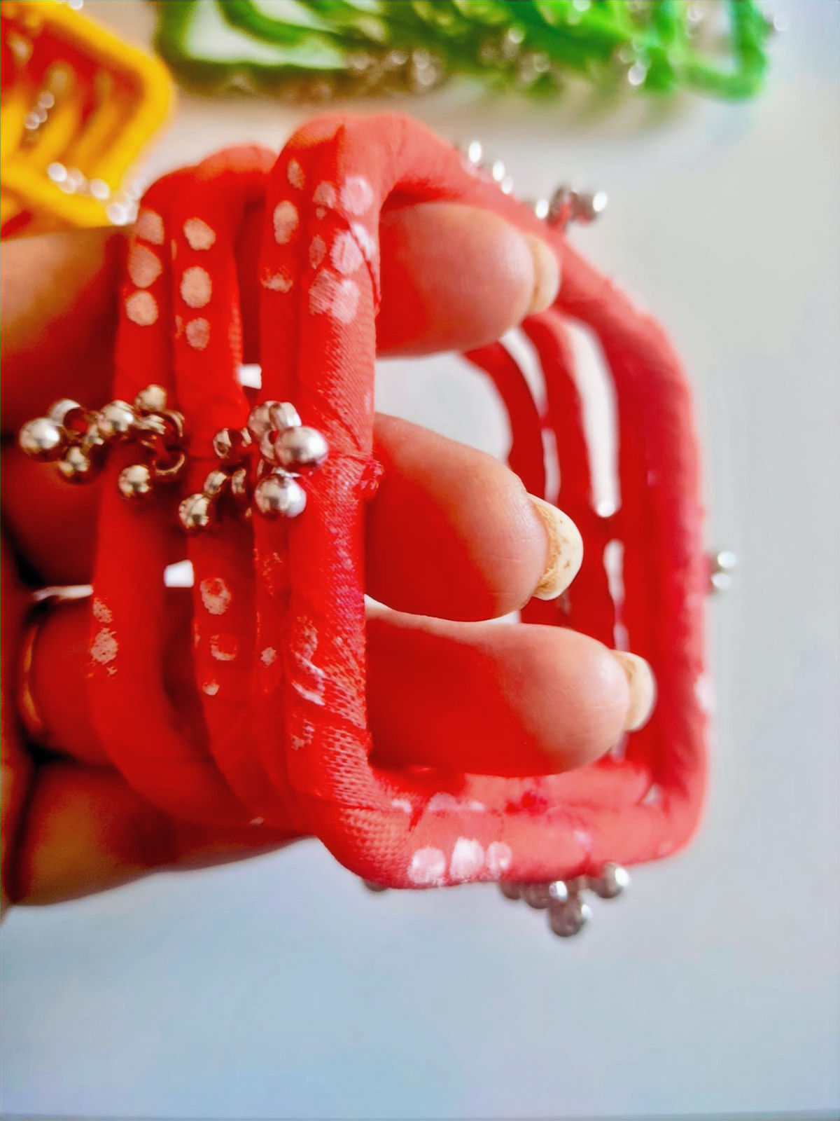 Square Orange Fabric Bangles
