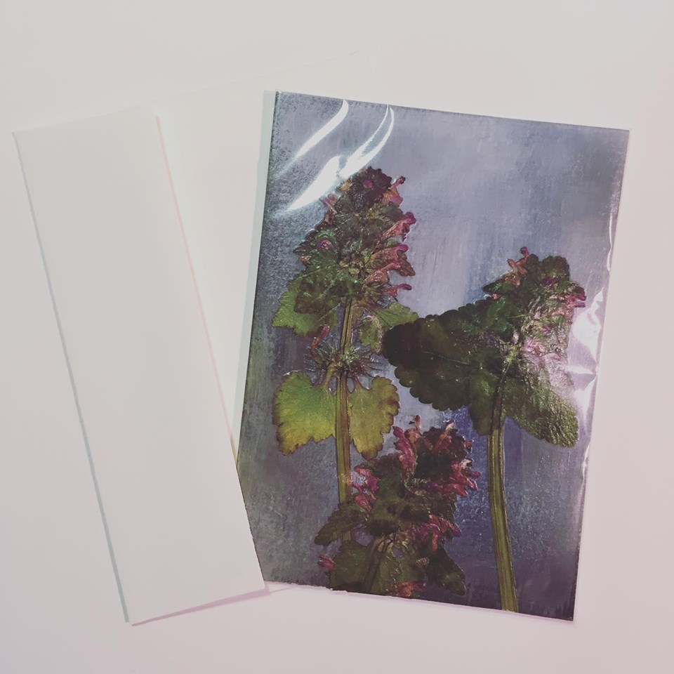 Hand-Painted Card & Pressed Plants