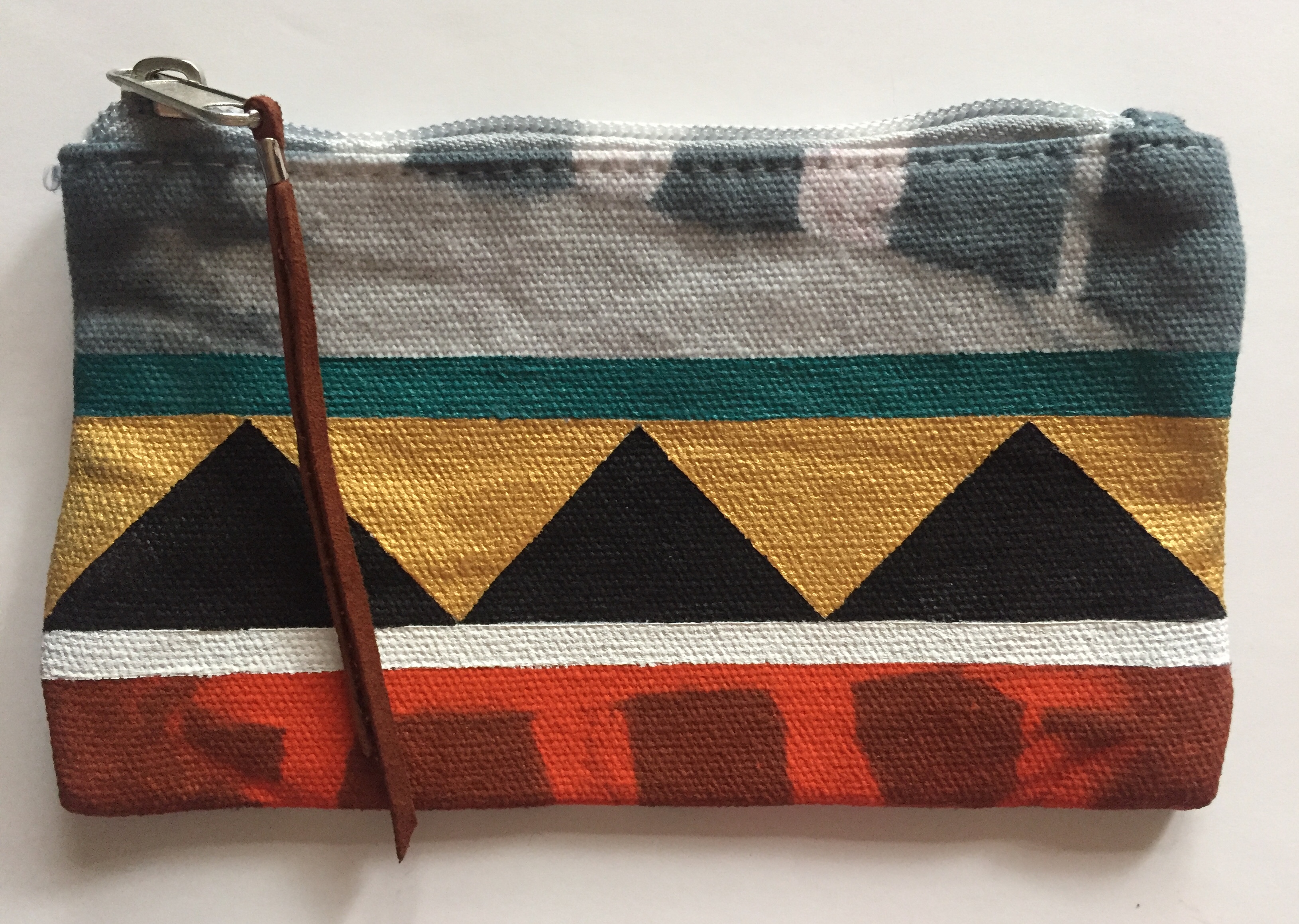 Small Hand Painted Pouch: Front