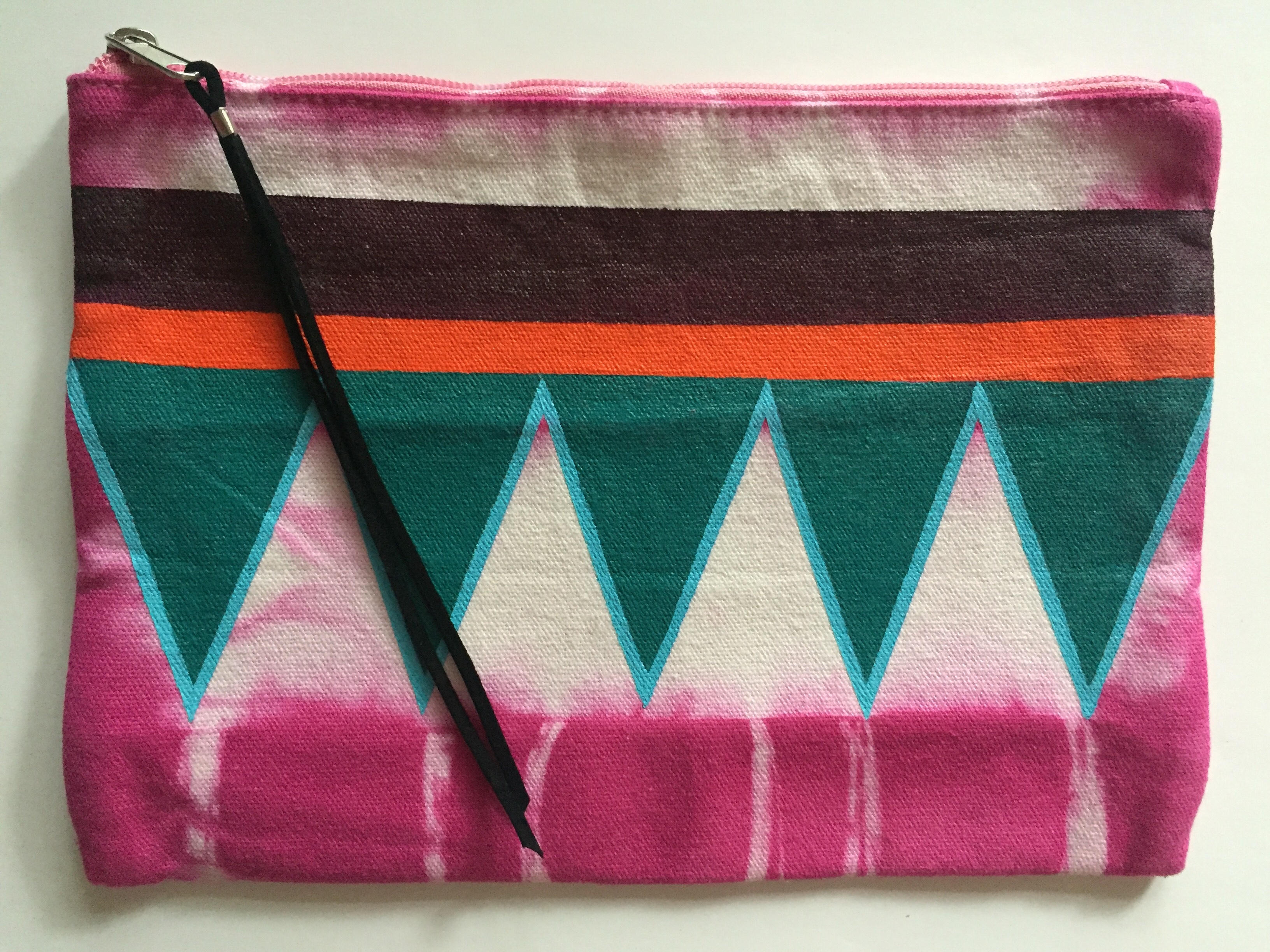 Large Hand Painted Pouch: Front