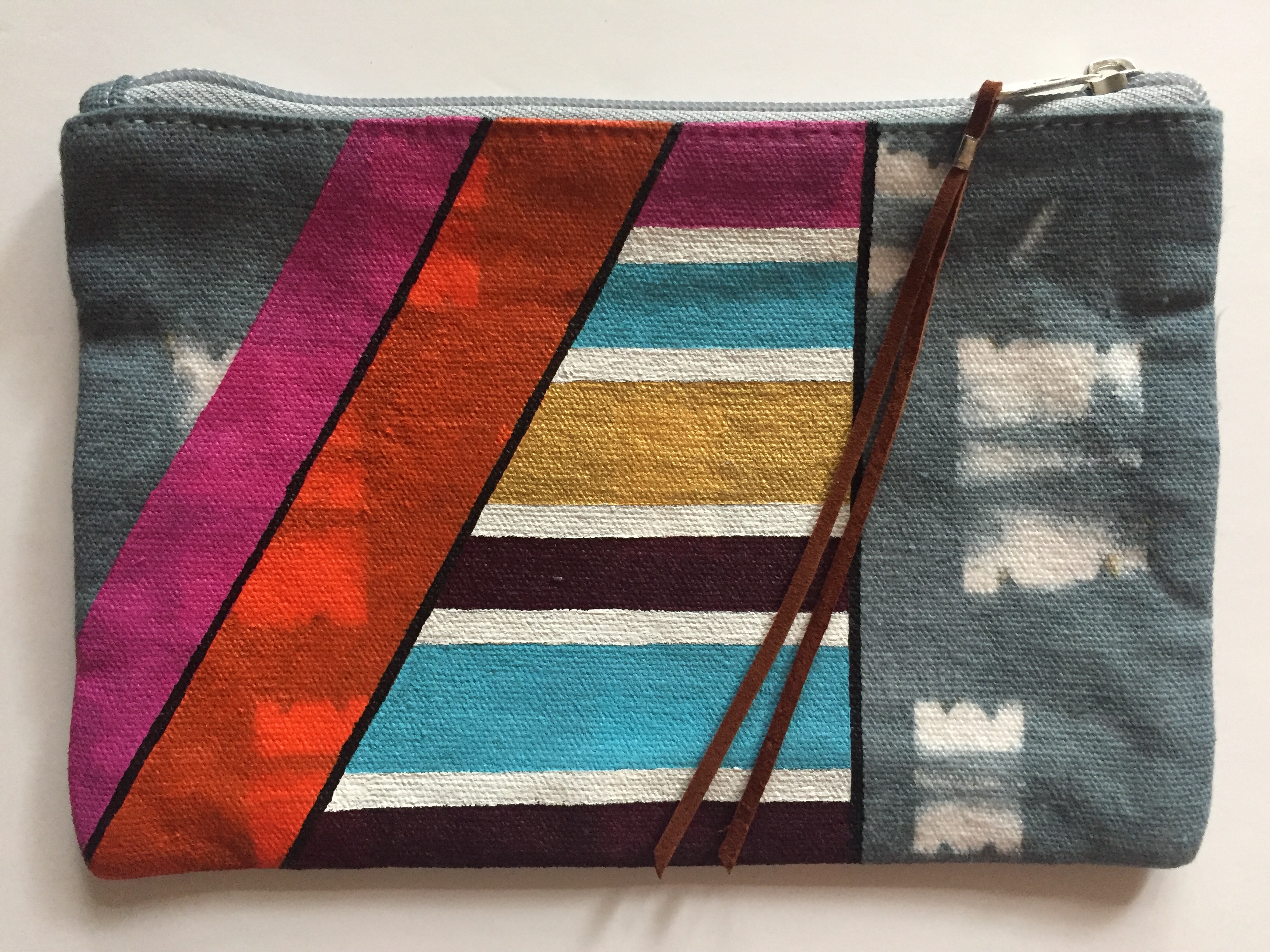 Medium Hand Painted Pouch: Front
