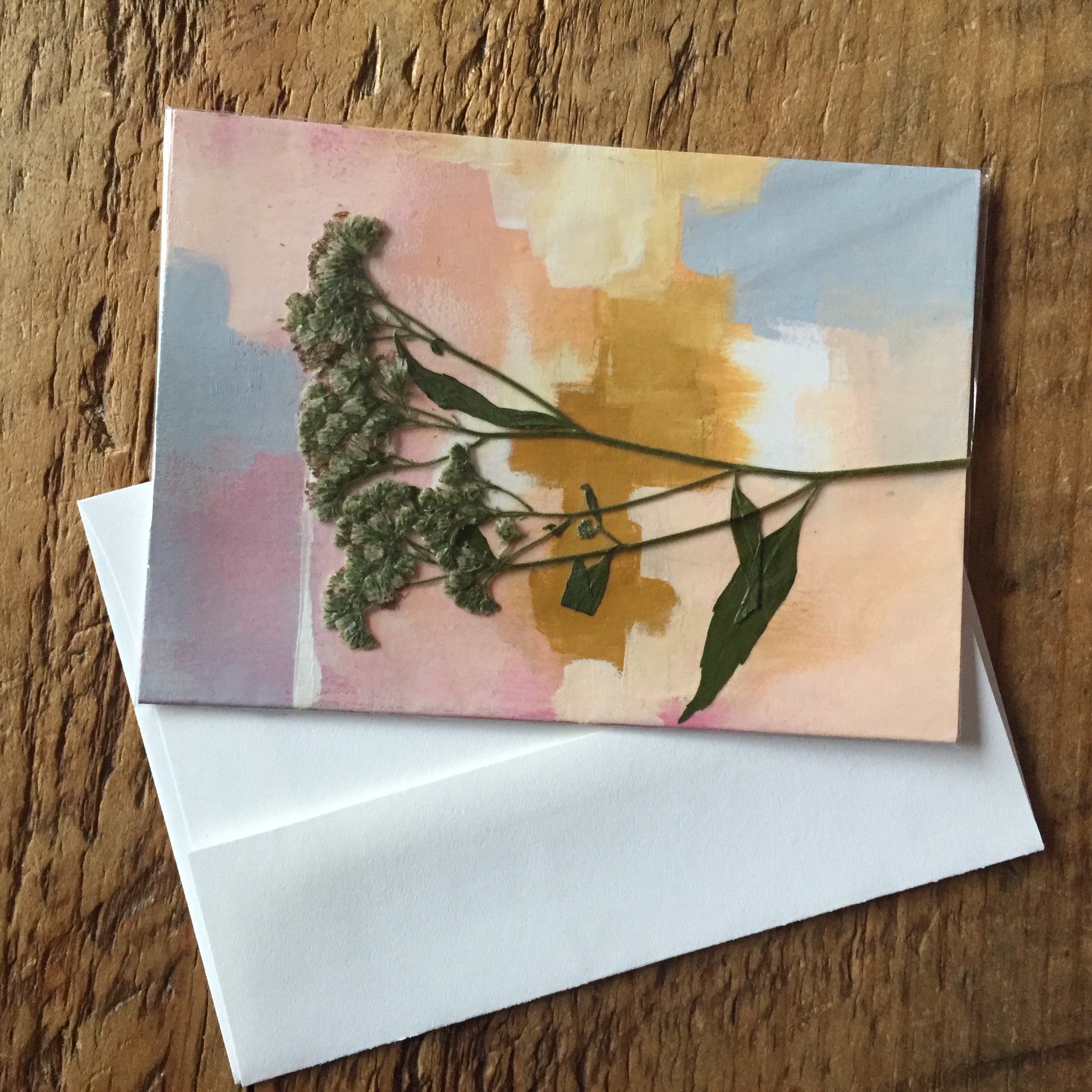 Hand-Painted Card & Pressed Plants