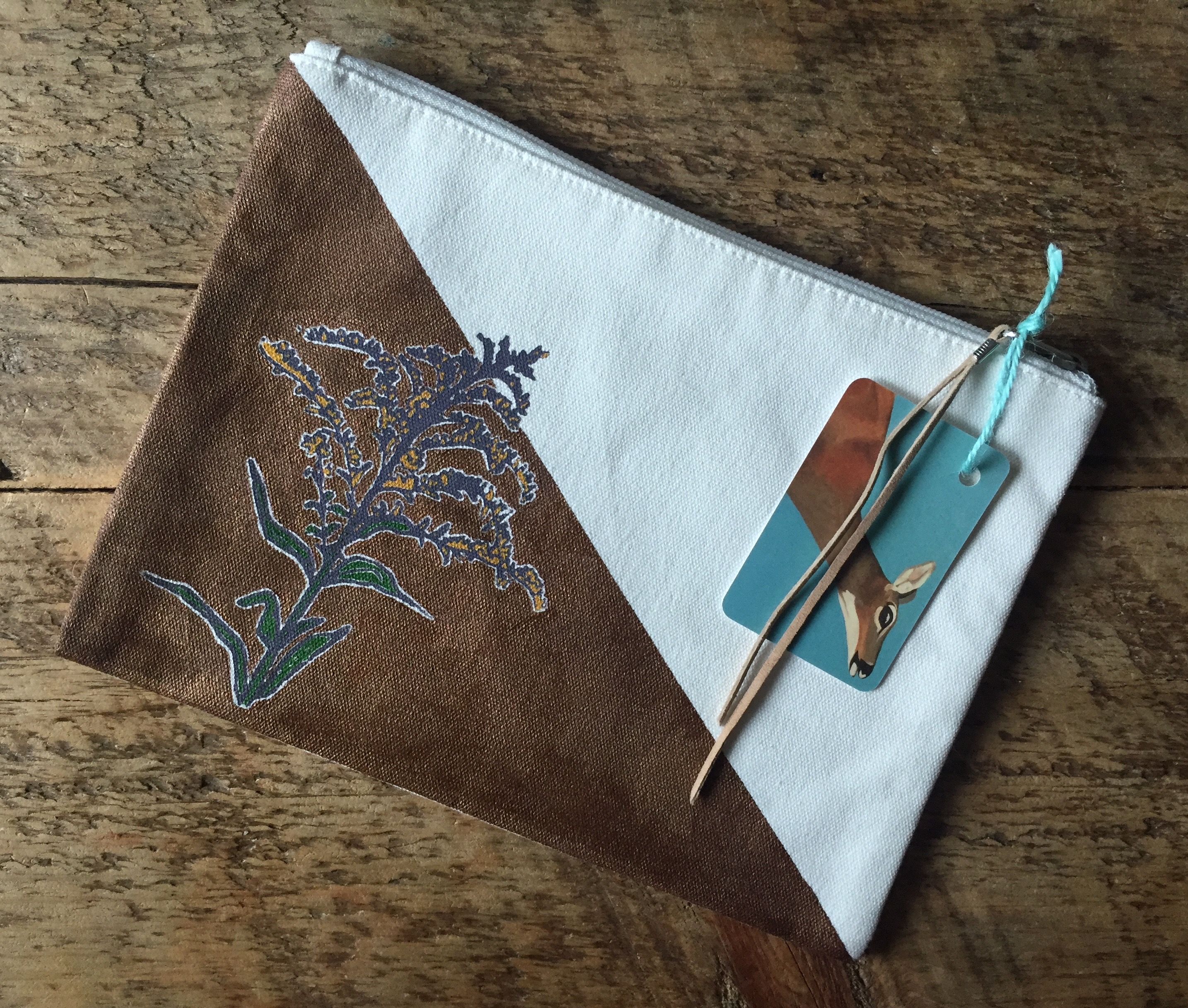 Hand-Painted, Screen Printed Pouch