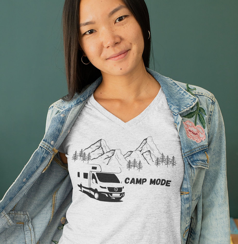 Thumbnail: Camp Mode   V-Neck T-Shirt Unisex White