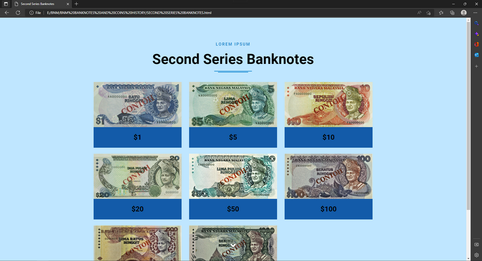 Banknotes & Coins History (Second Series Banknotes)