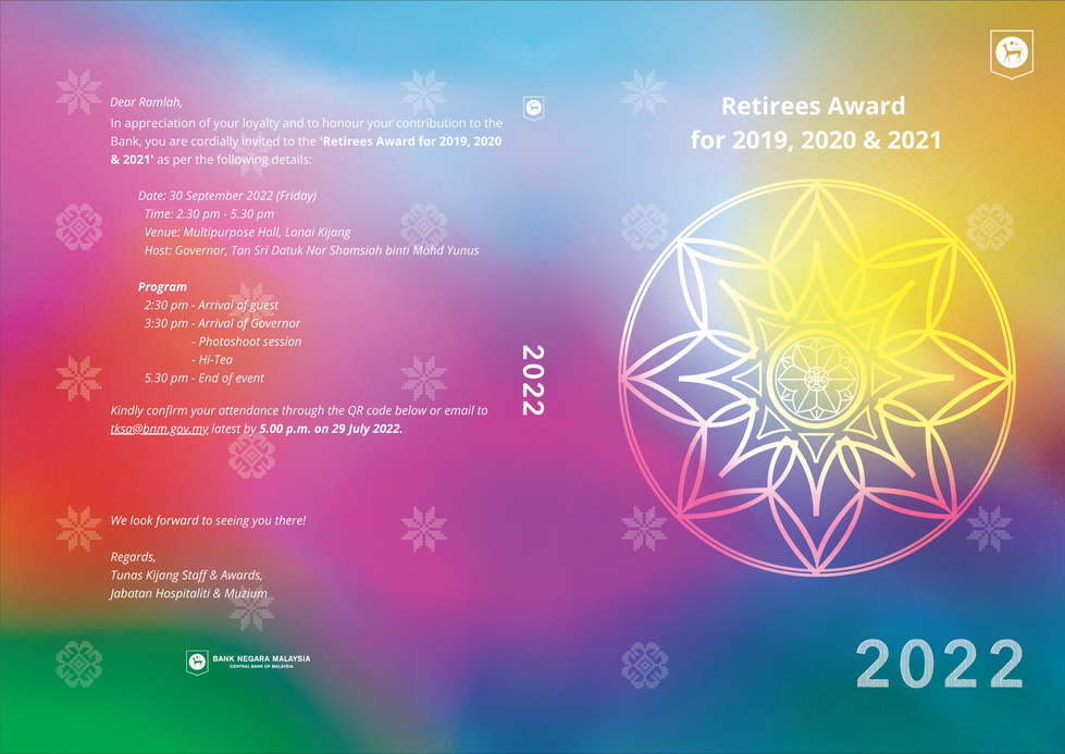 Retirees Award Invitation Card