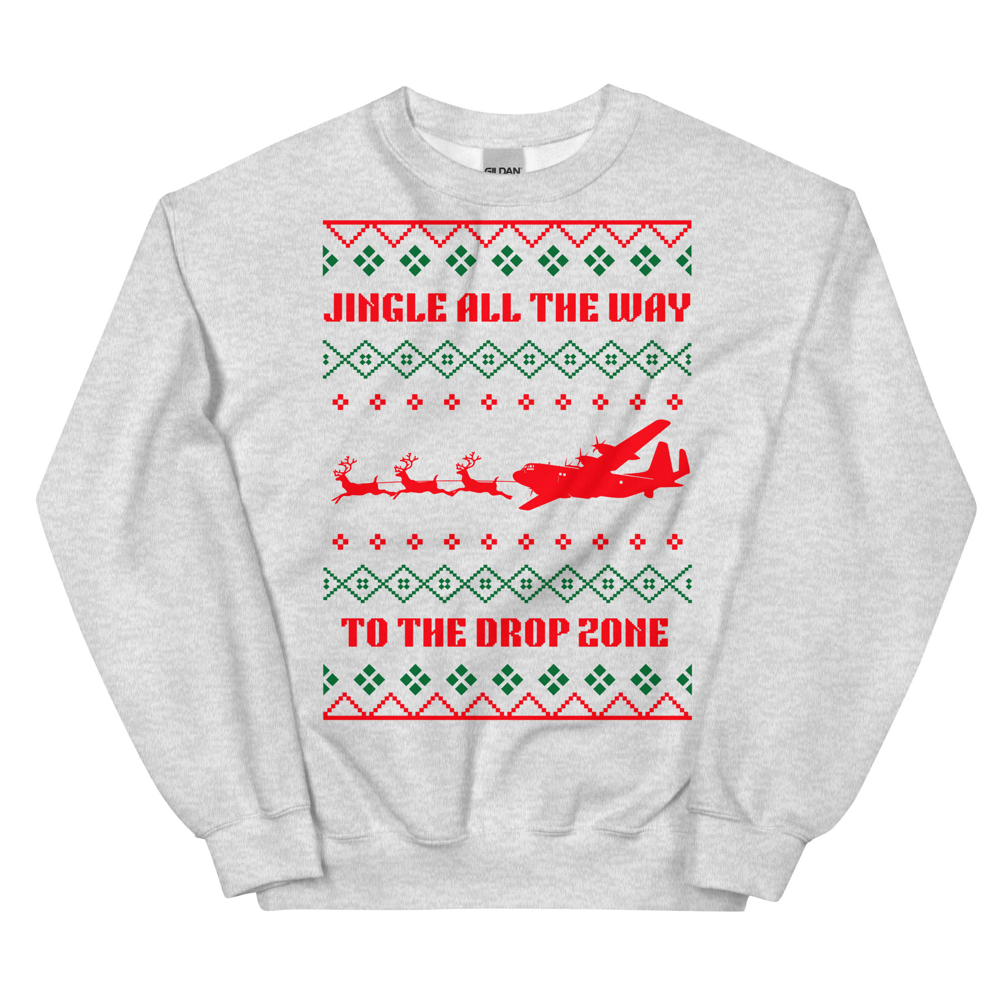 To The Drop Zone (Navy, Grey or White) C-130 Christmas Sweater