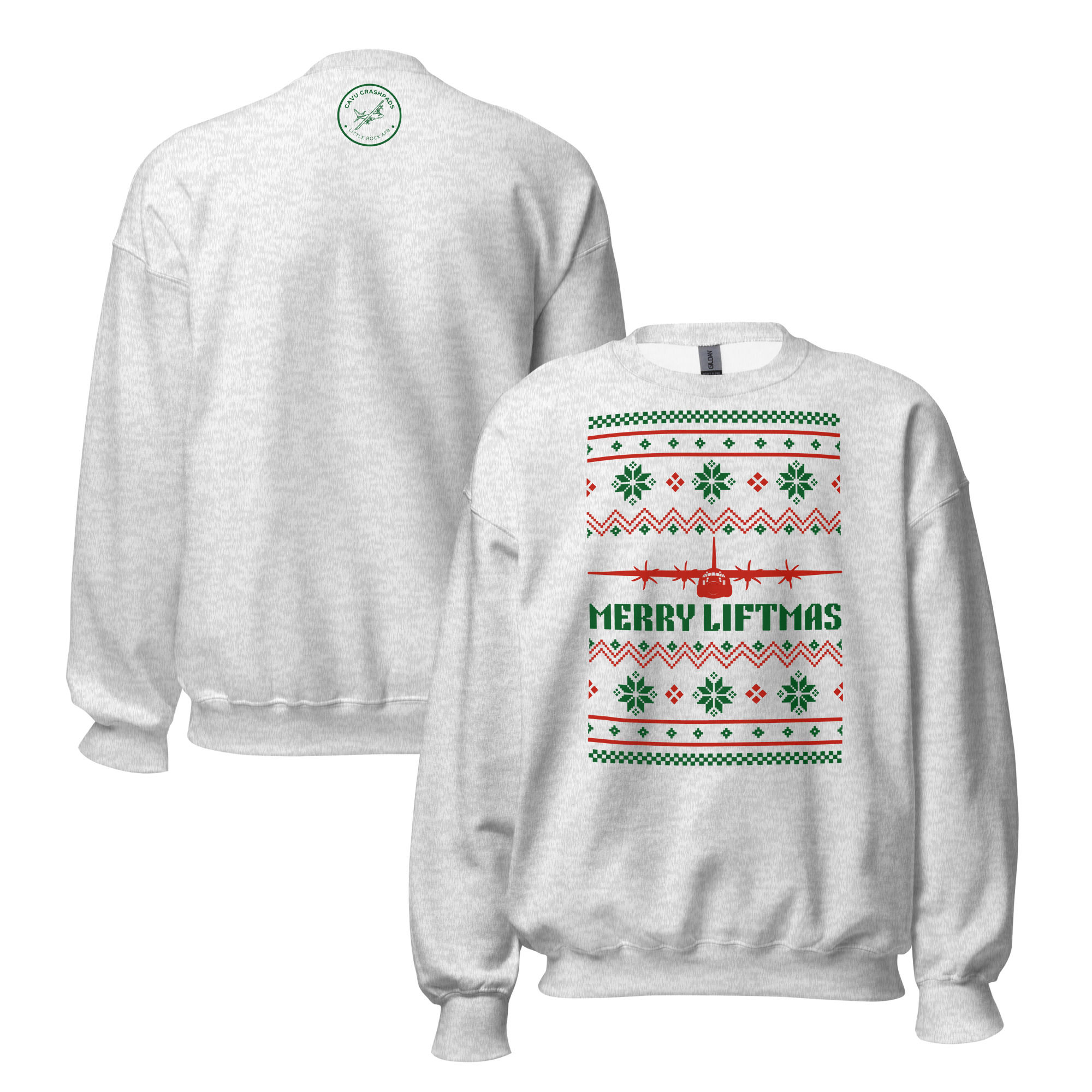 Merry Liftmas (Grey) C-130 Christmas Sweater