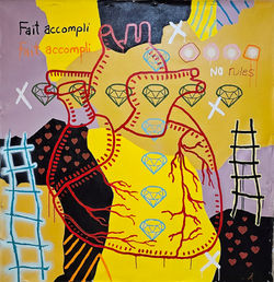 Fait Accompli 2021 51_ x 51_ mixed media on fine art paper