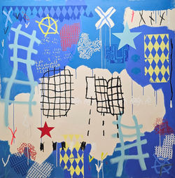 Cogito 2025 55_ x 55_ mixed media on canvas