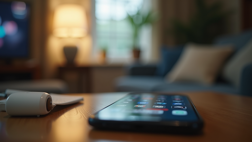 Close-up view of a mobile device displaying a streaming app