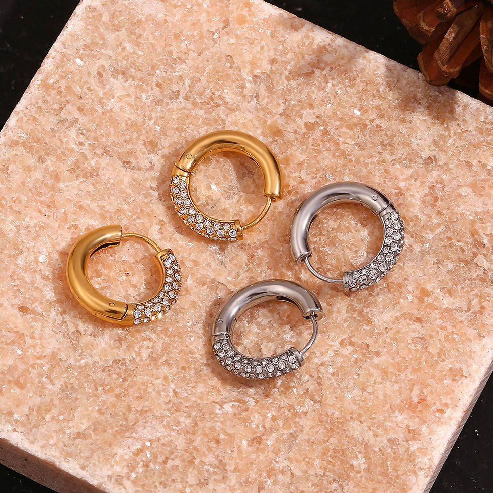 Thumbnail: Nova CZ Chunky Hoop Earrings