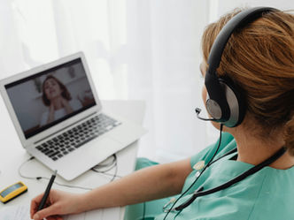 A busy professional for a virtual urgent care visit from home