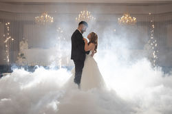 Bride and groom sharing their first dance at Sheldon Receptions