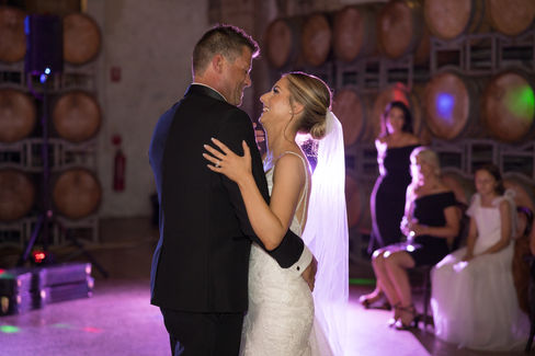 Bride and groom sharing their first dance