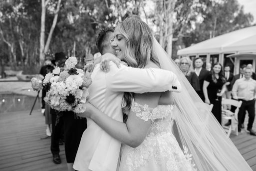 Emotional moment as Casey and George see each other for the first time during the ceremony.