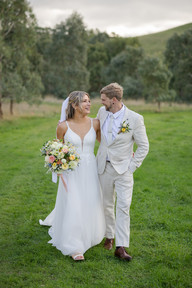 Candid bride and groom walking portraits captured at DV Cider