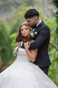 Bride and groom standing together relaxed pose Melbourne wedding photography