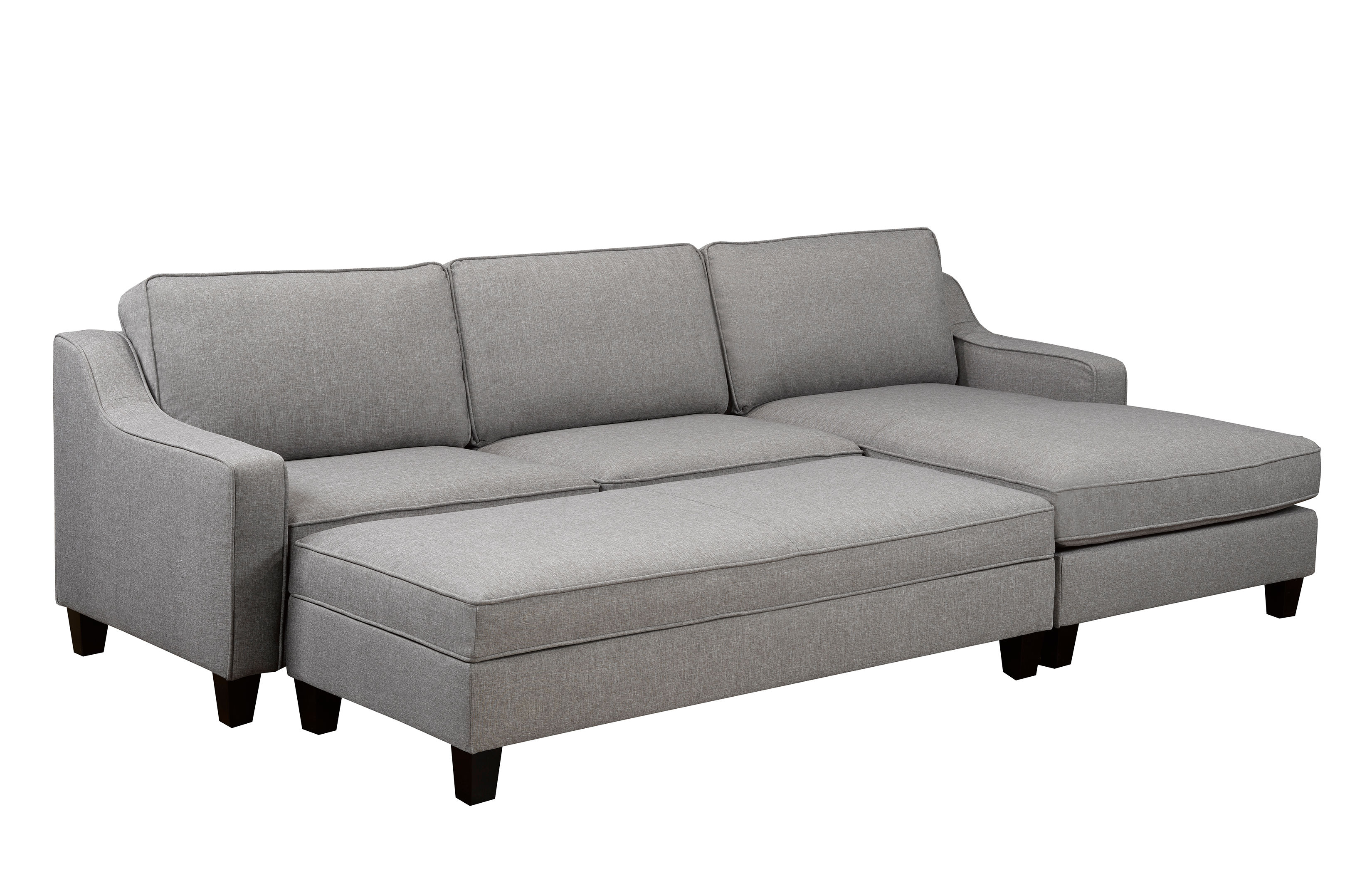 RHF SECTIONNEL & OTTOMAN - GRIS